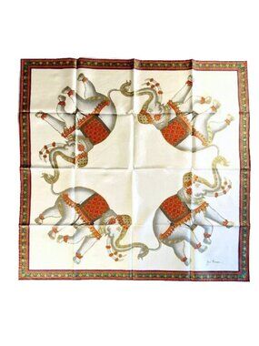 Jim Thompson Thai Silk Elephant Scarf NWT Thailand Heritage Print